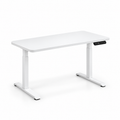 Bureau assis-debout ANTICORA Core avec plateau blanc et piètement blanc