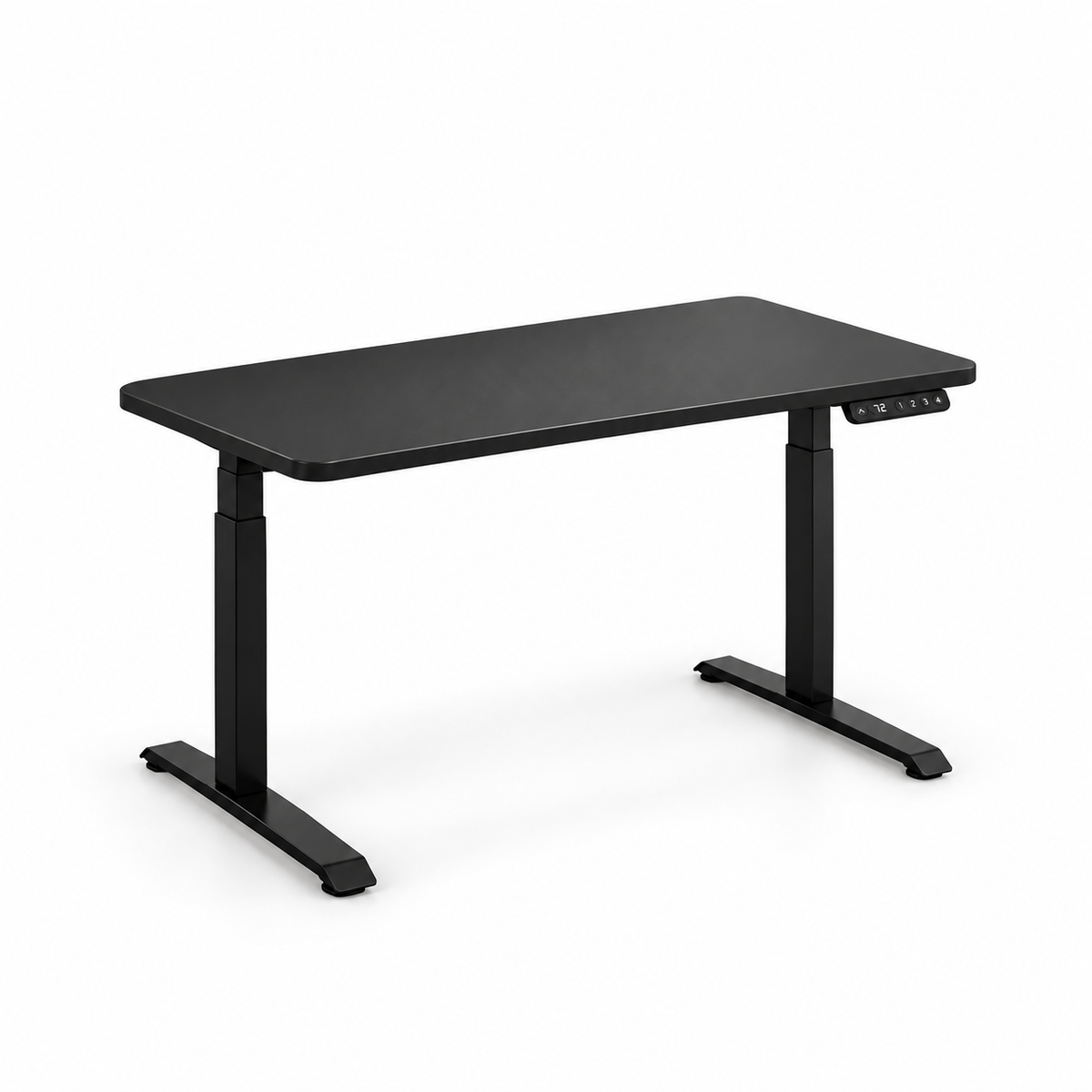 Bureau assis-debout ANTICORA Core avec plateau noir et piètement noir