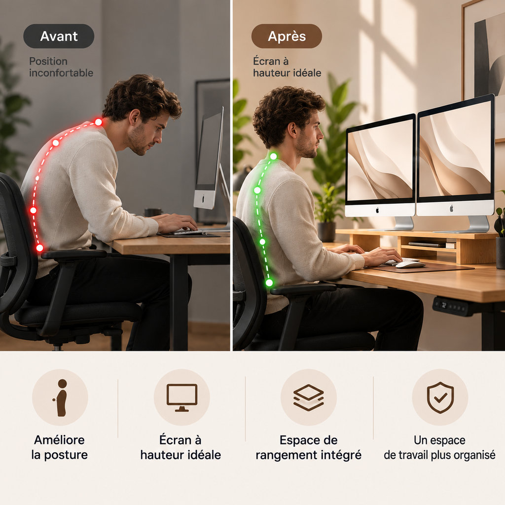 Tablette support d’écran avec rangement – ANTICORA