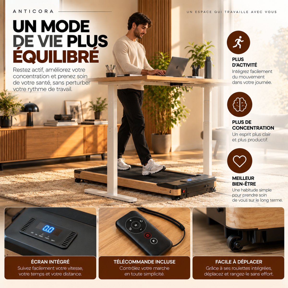 Tapis de marche ANTICORA Move en utilisation