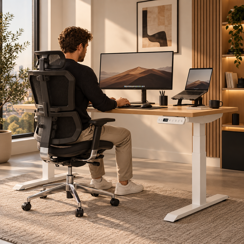 Bureau assis-debout premium 140 cm – ANTICORA Signature